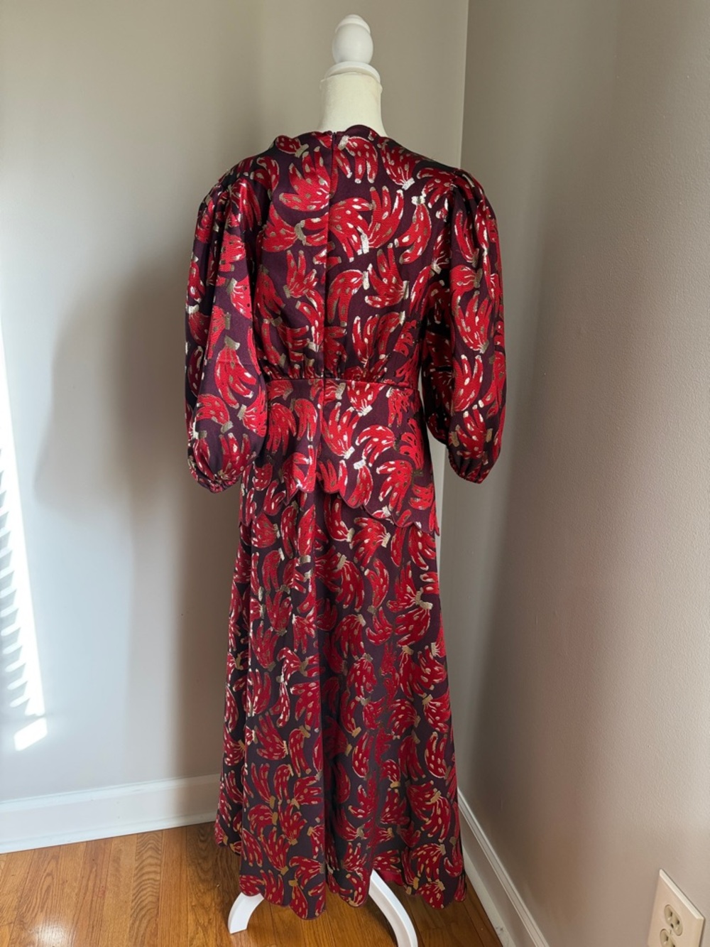NWT Farm Rio Bossa Banana Metallic Jacquard Maxi Dress - Picture 10 of 10